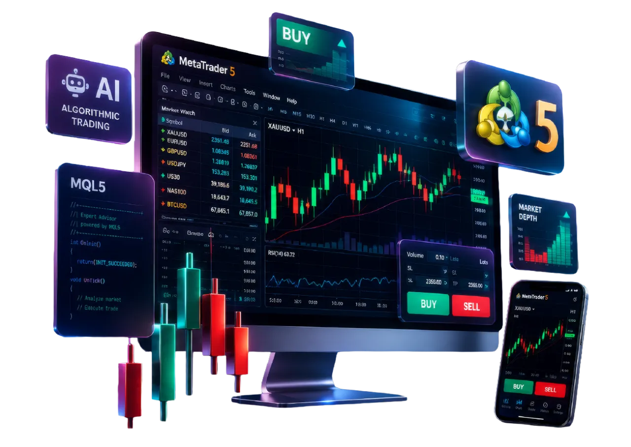 MetaTrader 5 (MT5) trading platform on desktop and mobile from Tradeview MENA